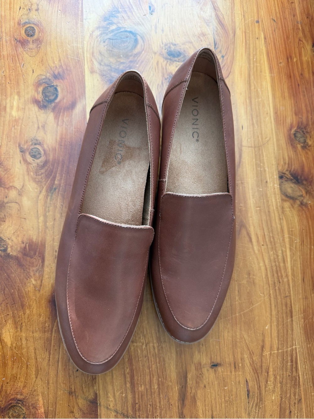 Vionic Kensley Women’s Size 11 Brown Leather Loafers Slip On Lug Sole Comfort - Picture 4 of 8